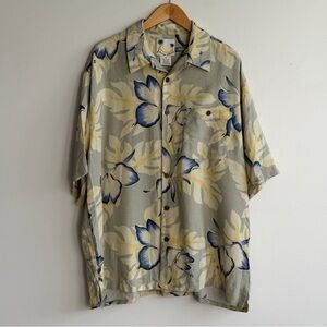 Banana Cabana 100% Silk Hawaiian Shirt Tropical Print Men’s XXL